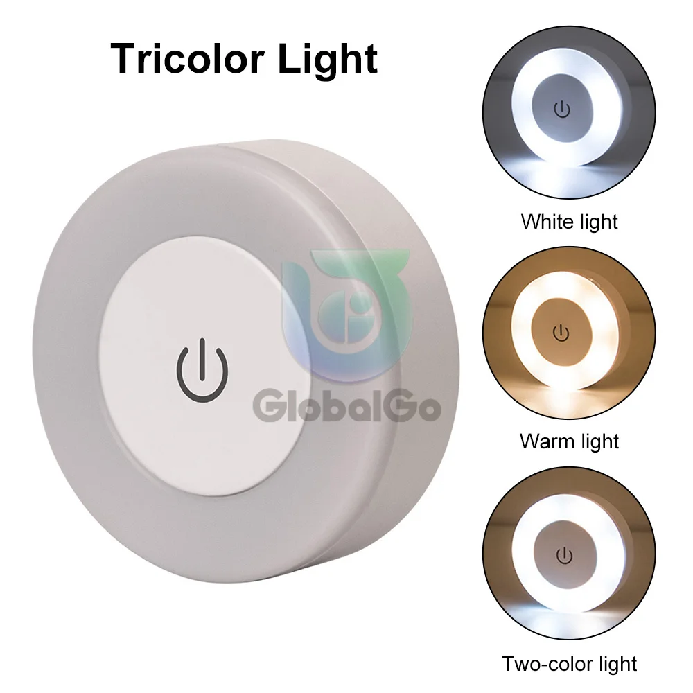 LED Touch Sensor Night Light 3 Modes Dimming Wall Lights Portable USB Rechargeable Night Lamp For Living Room Bedroom Lighting