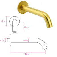 KYLINS อ่างล้างหน้าก๊อกน้ําห้องน้ํา Mixer แตะติดผนัง Progressive ร้อนเย็น Matt Black Brushed Gold ปืนโลหะสีเทา 3