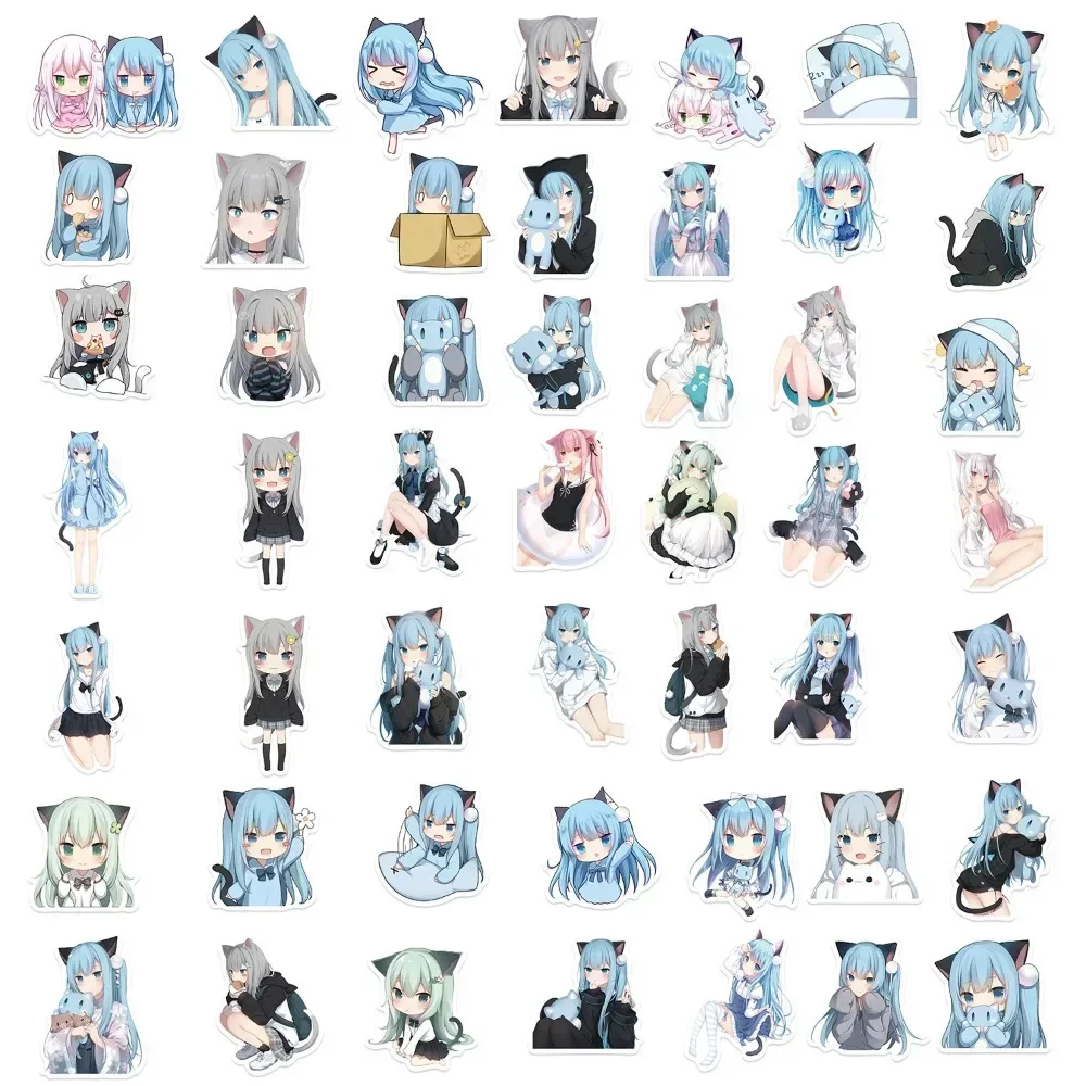 

10/50 шт. Аниме фигурки Милая кошка девушка Nekoha Shizuku водонепроницаемый холодильник ноутбук чемодан наклейки игрушка подарок для веера подарки