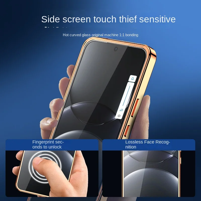 Double Sided Protection Case with Tempered Glass Front & PU Leather Back Cover