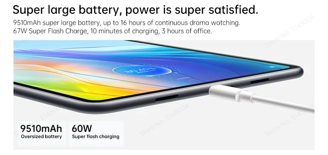 OPPO Pad 2 Tablet 8GB 256GB Dimenisy 9000 Octa Core 11.61'' 144Hz LCD  Display 13MP Camera 9510mAh Battery 67W Charger Tablet - AliExpress