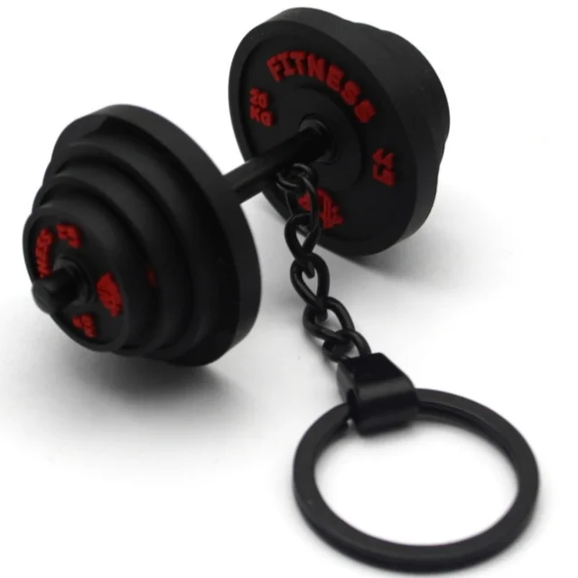 Barbell Keychain Fitness Weight Key Chain Mini Dumbbell Gym Workout Accessory for Backpack Gym Bag Sports Purse Exercise Lover 3