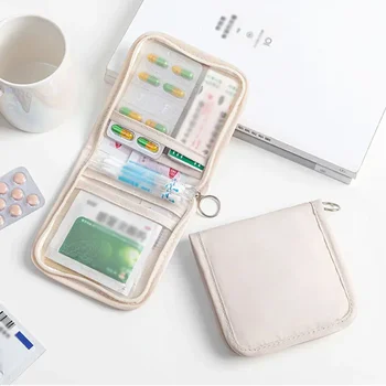 Mini Medical Pouch Portable Foldable Large Opening with Zip Sort First Aid Kit Outdoor Travel Essential Storage Bag 1