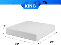 14 Inch King Gel Memory Foam Medium-Firm Mattress/Fiberglass Free/CertiPUR-US Certified/Bed-in-a-Box/Cool Sleep & Comfy Support, 2
