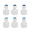 6Pcs Fitting Connector for Aquarium RO Water Filter Reverse Osmosis System Fit 1/4 Tube OD to 1/2 Female Water Filter Connector 6