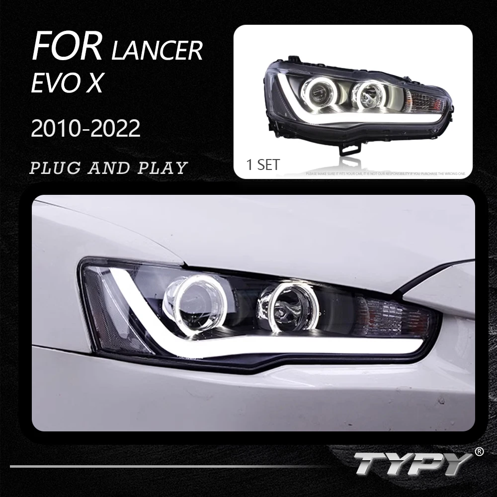 Fari Per Auto Typy Per Mitsubishi Lancer Evo X 2010-2022 Lampade Per Auto A Led Luci Di Marcia Diurna Indicatori Di Direzione Dinamici