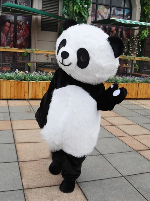 New Version Chinese Giant Panda Bear Mascot Costume Adult Cartoon Character  Drum Up Business Hilarious Funny CX4018 Free Ship - AliExpress