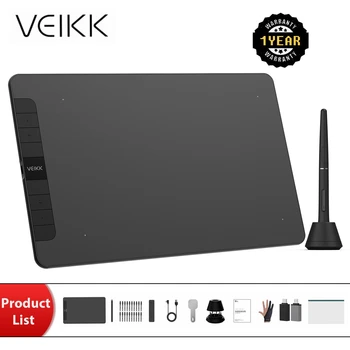 VEIKK VK1060 Graphics tablet 10x6 Inch Digital Drawing Tablet with 8192 Levels Battery-free Pen Tablet Support Tilt Android Mac
