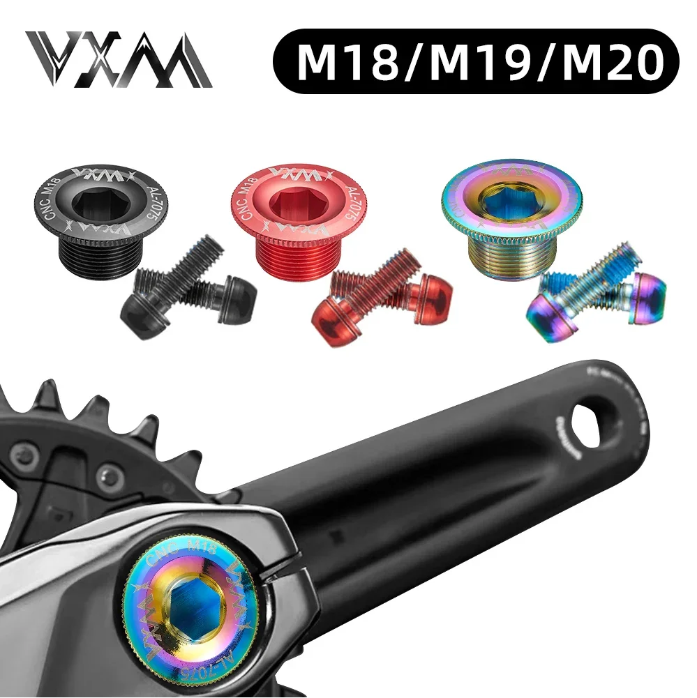 VXM Crank Cover Screw Cap M18/M19/M20 MTB Crankset M20 Aluminum BMX Road Bike Arm Bolt Mountain Bike Accessories Parts