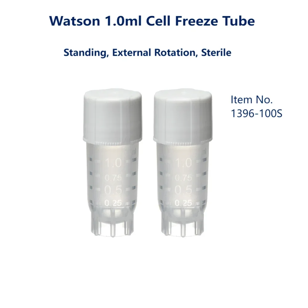 20pcs Watson 1.0ml 2.0ml Cell Freeze Tube Standable Internal External Rotation Sterile DNase RNase-free