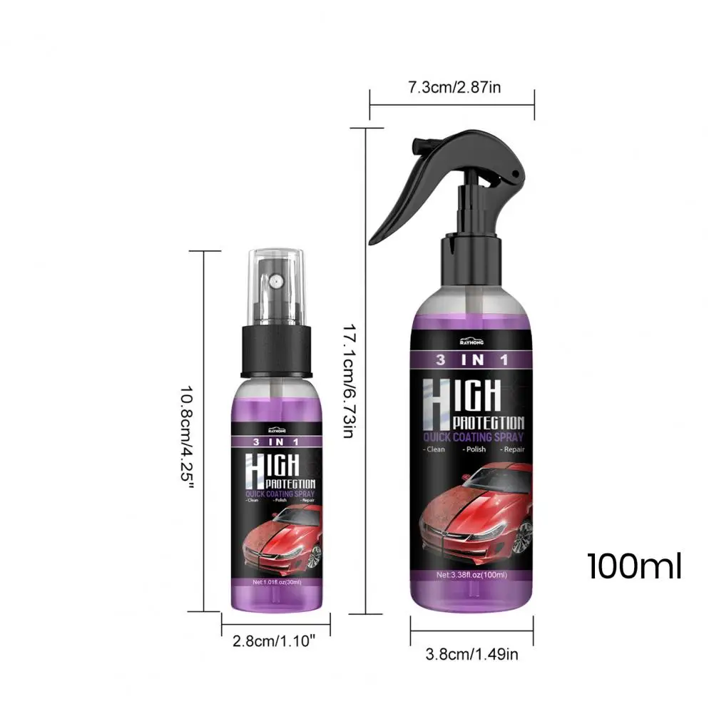 100ML Car Quick Coating Spray Protect Scratch Repair Stain Cleaner Universal Auto Paint Color Change Agent Car Beauty Supplies