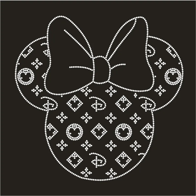 

Custom Mickey Patch Woman's Tops Rhinestone Transfer Patterns Strass Hotfix Decorative Sticker T-Shirt Crystal Applique