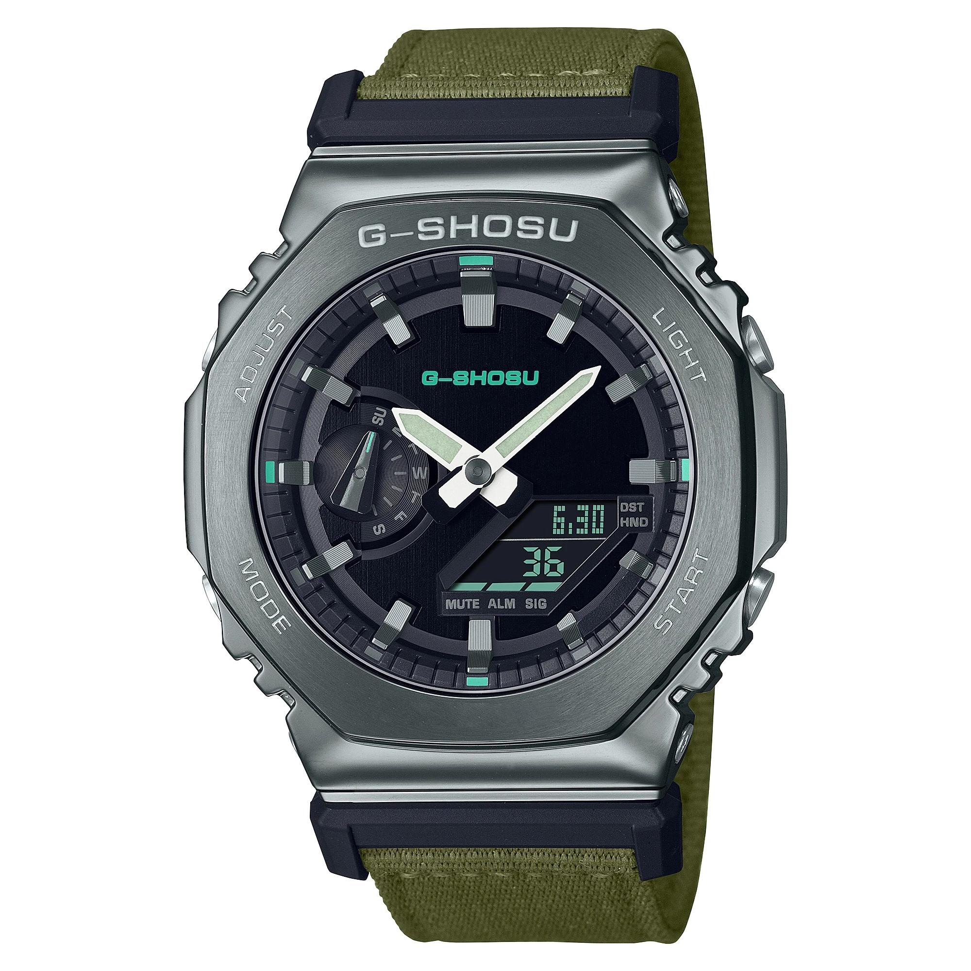 Electronic Digital Sports Unisex Watch Alloy LED Large Dial Dual Display Nylon Strap Multi Time Zone World Time 3