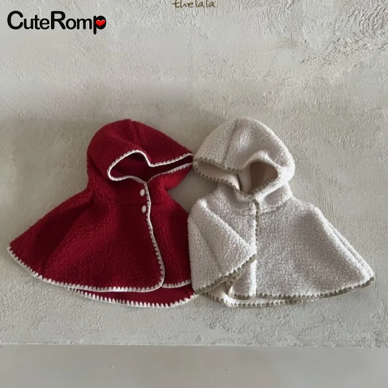 Christmas Baby Boy Girl Winter Clothes Windproof Princess Children Fleece Overalls for Newborns Warm Cloak Outerwear
