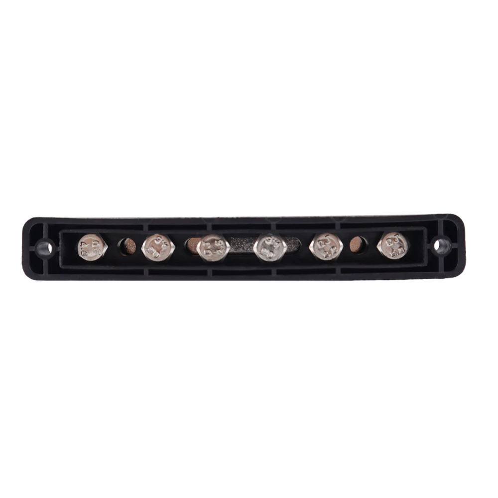 150A 12V Bus Bar Marine 12V-48V Power Distribution Block with Cover & 6 x 1/4&rdquo;(M6) Post,Battery Bus Bar & Ring Terminals