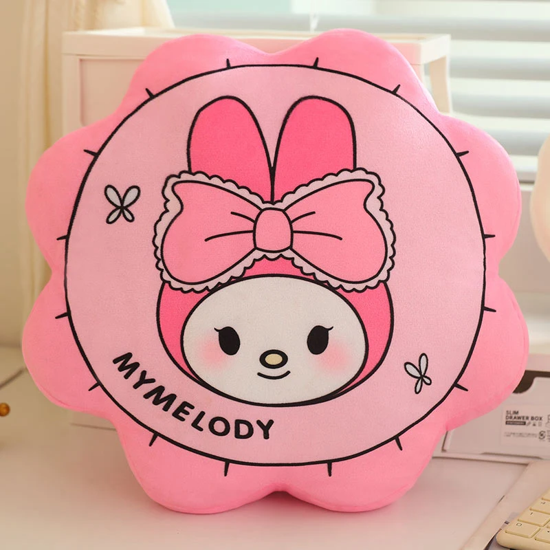 thumbnail image 1 of Cojín de flores de Sanrio con dibujos animados, Kuromi, My Melody, Hello Kitty, almohada de peluche de anime, bolsa, colgante, llavero, peluches tiernos, regalos, 1 of 5