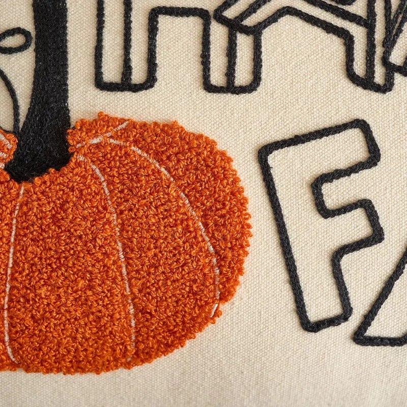 Festival Herbst Ahornblatt Kissen Kürbis Stickerei Kissenbezug Moderne Dekoration Home Dekoration Kissenbezug Bettwäsche – Detail 6