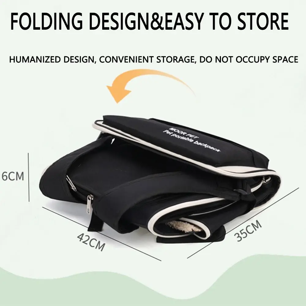 Expandable Pet Backpack Carrier Portable Breathable Pet Carrying Backpack Zipper Foldable Outdoor Tote Bag for Cats Puppy