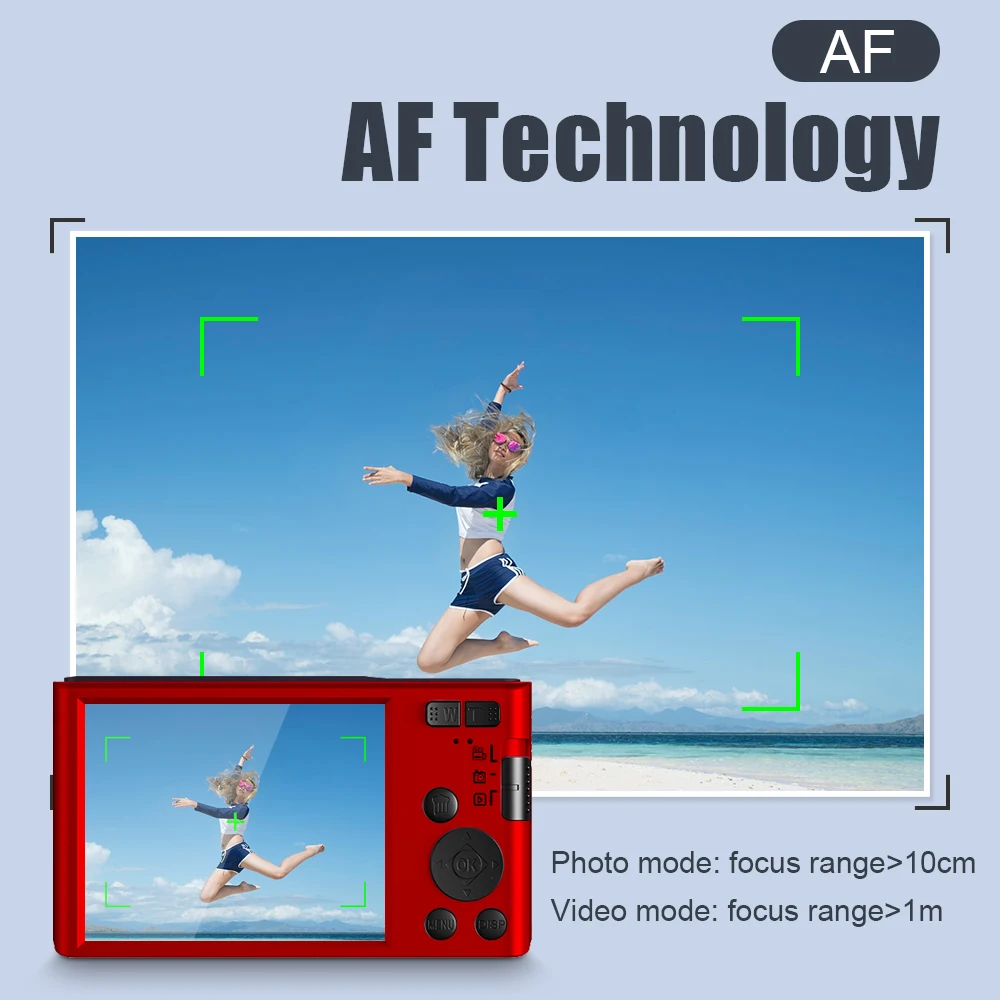 4K Mini 16X Zoom Digital Camera 48MP Auto-focus Webcam 32GB Extended Memory Anti-shaking Built-in Fill Light Entry-level Camera