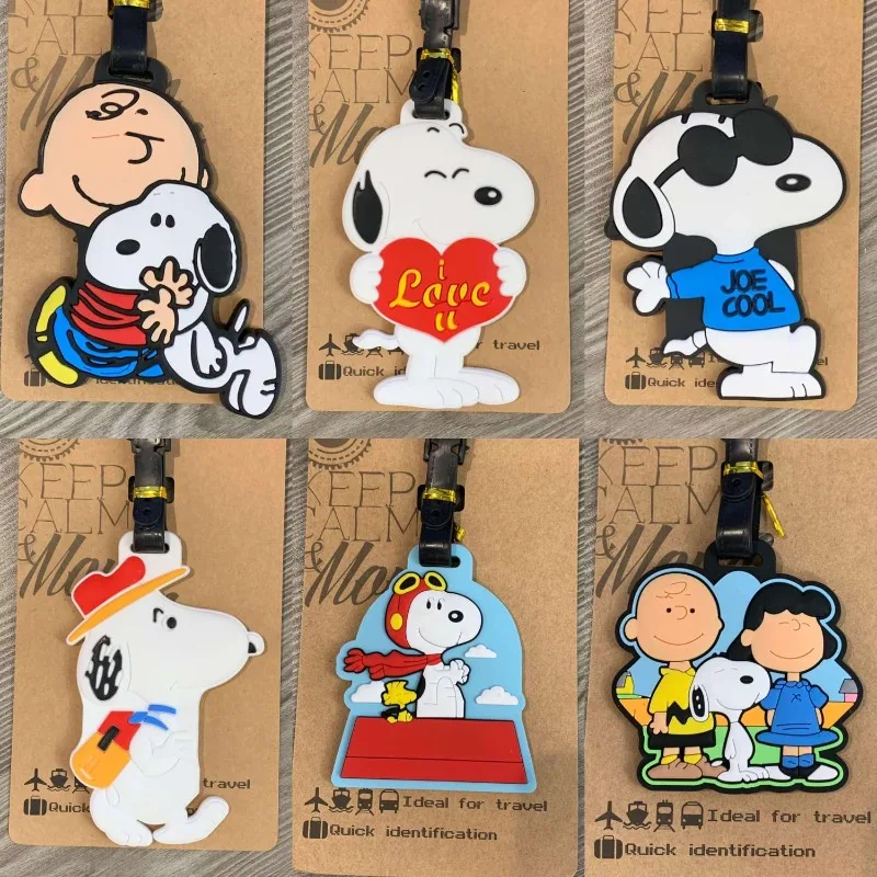 

Snoopy мультфильм кавайный Чарли коричневый щенок багажная бирка ins креативный путешествия Милая мультяшная бирка для багажа подарок оптовая продажа