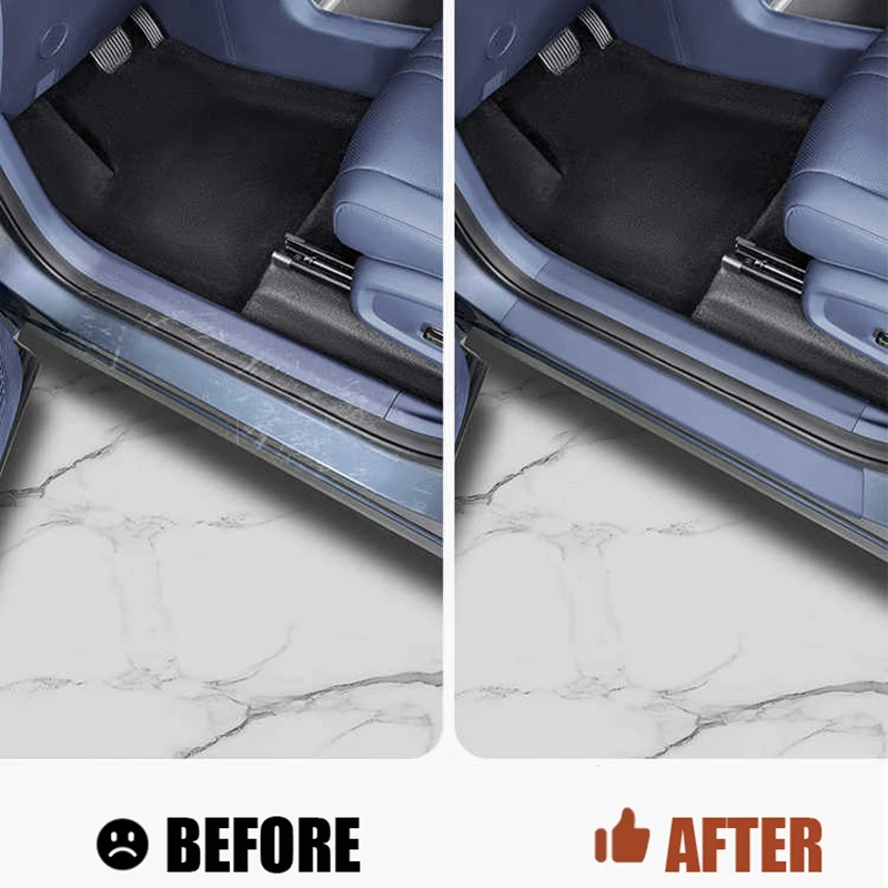 For Geely EX5 Galaxy E5 Leather threshold strips anti dirt mat protector sticker Automotive interior modification