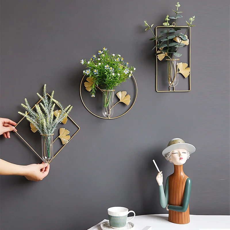 

Iron Vases Wall Hanging Home Living Room Background Wall Decoration