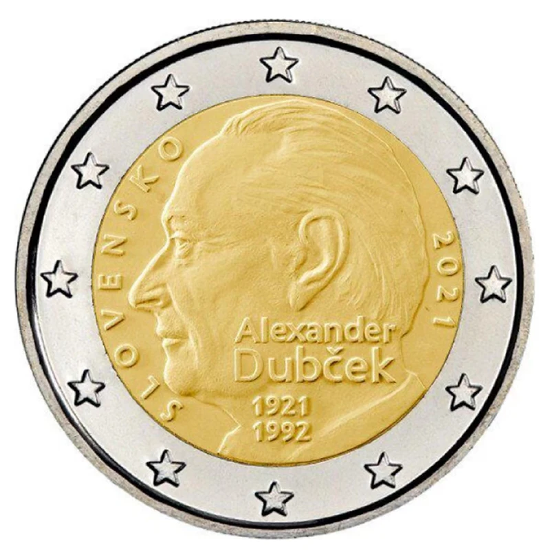 Moneta Commemorativa Bicolore Da 2 Euro, Compleanno Di Alexander Doppiek Nel 2021, Slovacchia