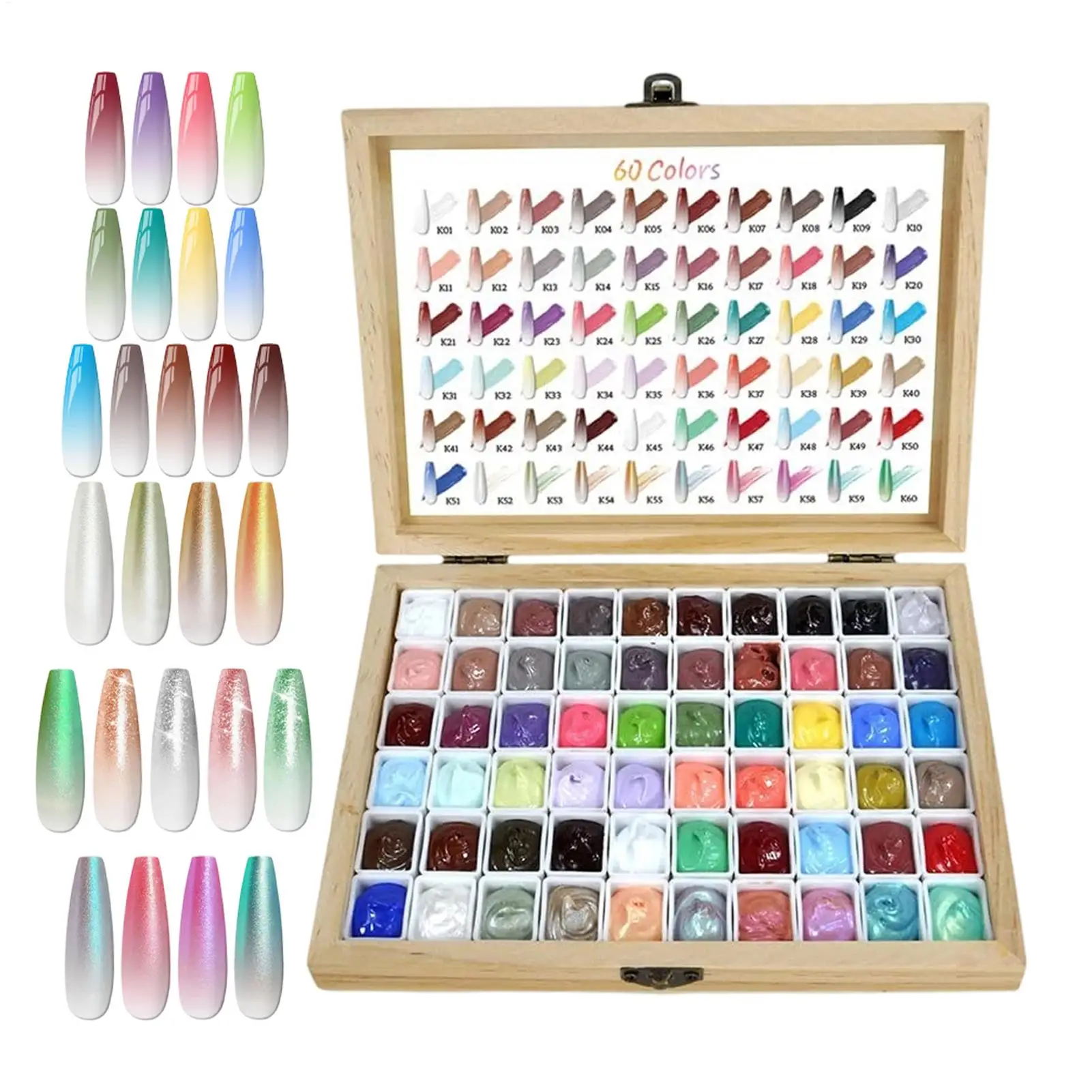 60 colori di gel per unghie senza bisogno di pulizia, altamente pigmentato, per uso domestico, viaggi, dormitori, saloni, per donne, ragazze e principianti.