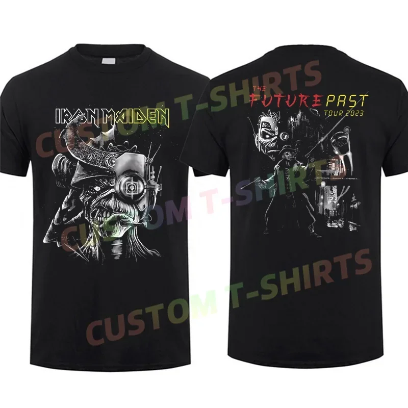 2024 Men T Shirt Casual Irons The Future Past Tour 2023 Black By Maidens T-shirt Graphic Summer Short Sleeves 100% Cotton S-3XL