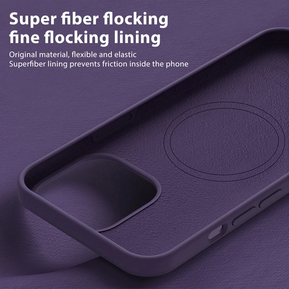 Premium Liquid Silicone Magnetic Case - Luxury Wireless Charging Back Cover Accessories