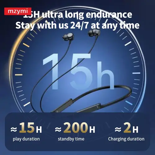MZYMI BS09 Neckband Bluetooth5.3 Headset Hifi Sound Sport Earbuds In Ear Headphones TWS Wireless Earphones Waterproof For XIAOMI - Image 6