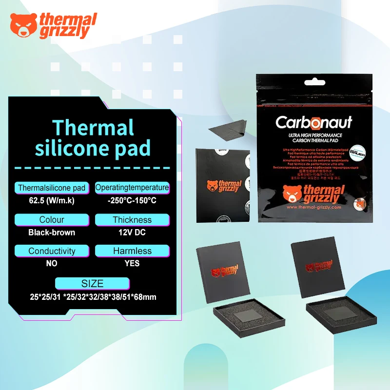 Thermal Grizzly Carbonaut - Cuscino Termico In Carbonio 38x38x0.2 Mm, Alta Conducibilità Termica - Foto 2