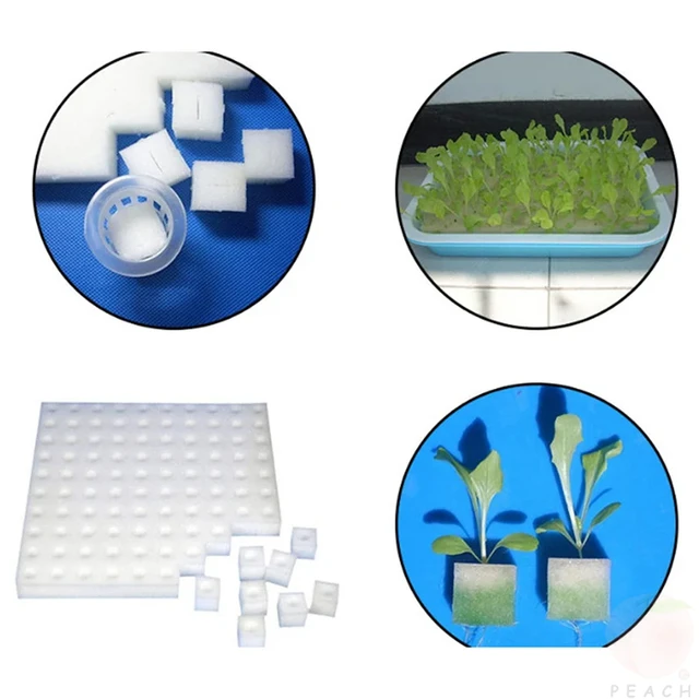 100Pcs/sheet Hydroponic plant Sponge Garden Cultivation Seedling Soilless Culture Planting tools Vegetables Nursery Pots trays 2