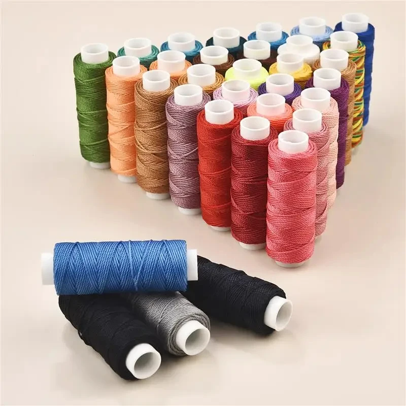 Waxed Thread 0.65mm Leather For DIY Handicraft Tool Hand Stitching 25 Meters Round Sewing Line 32 Colors