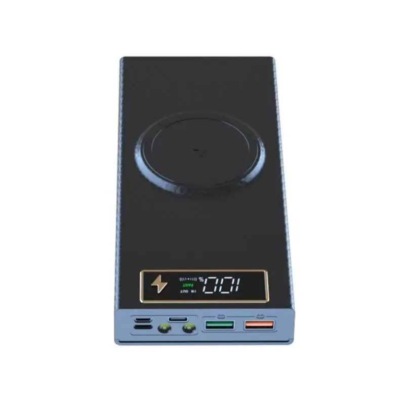 DIY Battery Holder Box with 22.5W Quick & 15W Wireless Charging and Digital Display