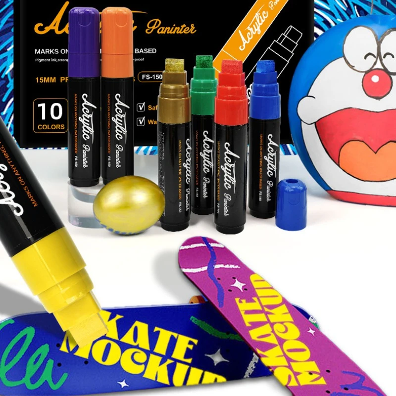 Acrylic Art Marker Pen Large Tip Opaque Water Based