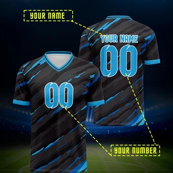 T-shirt con numero di nome personalizzato con stampa 3D per uomo T-shirt da calcio T-shirt sportive personalizzate Top in jersey Logo personalizzato maniche corte