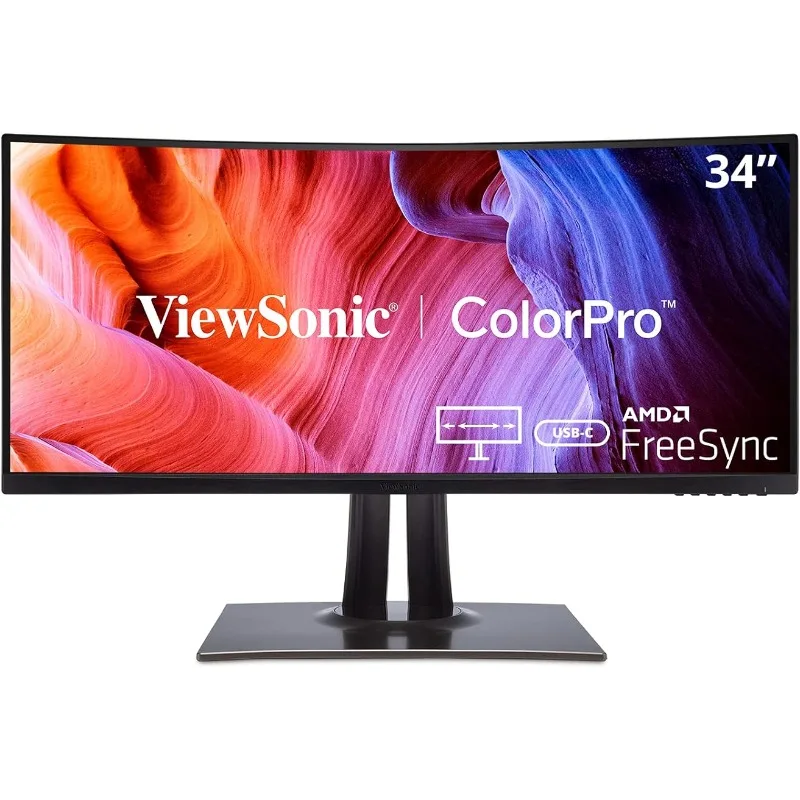 

VP3481a 34-дюймовый WQHD + изогнутый ультраширокий USB C монитор с FreeSync, 100 Гц, ColorPro 100% sRGB Rec 709, 14-битный 3D LUT