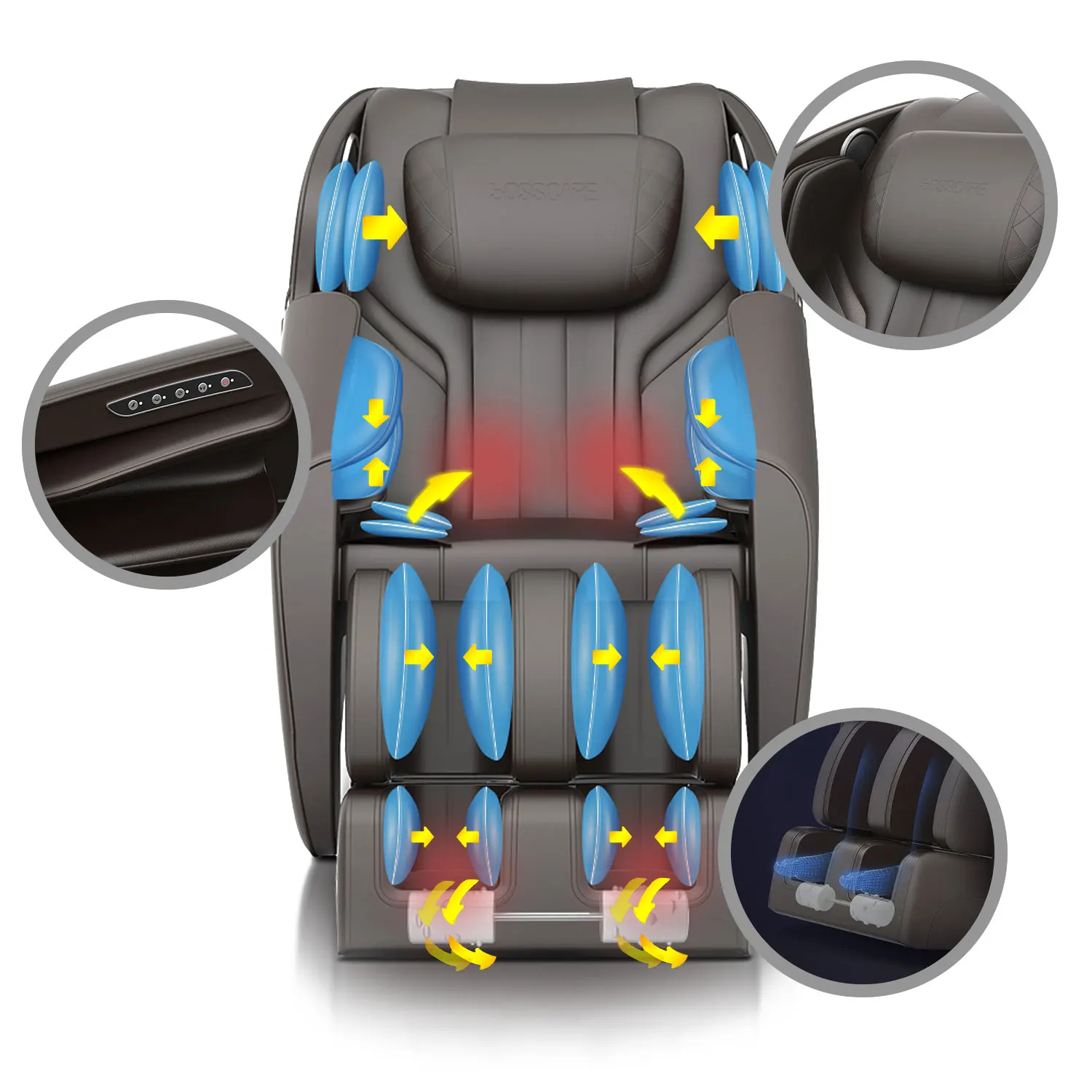 2 Year Warranty 4D SL Airbag Zero Gravity full body Massage Chair Home 3D Office Foot Roller Shiatsu Office Chair Massage Sofa 6