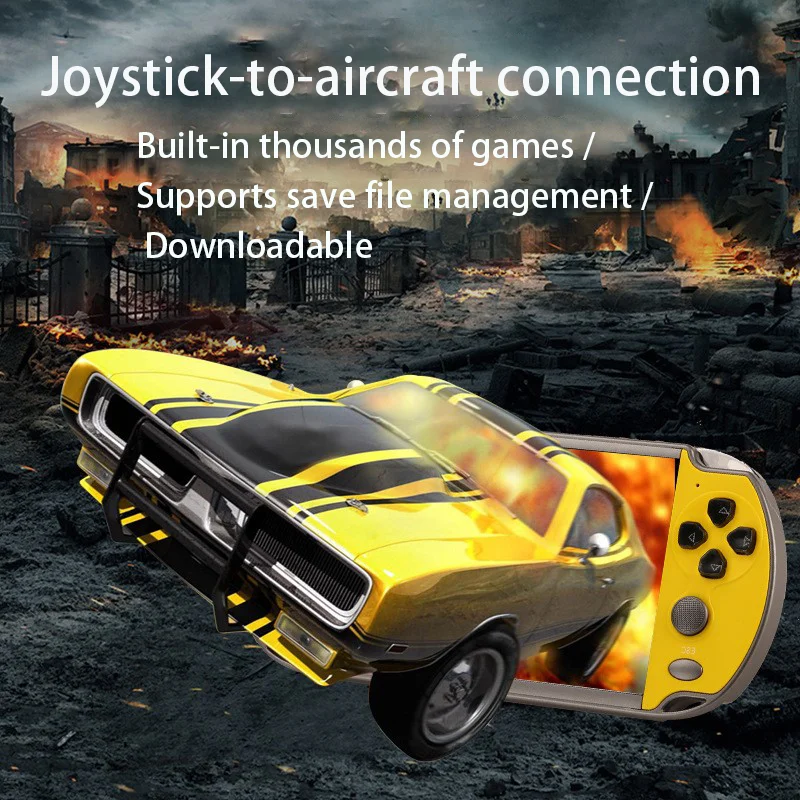 X7/X7 Portable Gaming Console with 10,000 free classic games, 4.3/5.1/7.1-inch HD screen, portable audio and video player