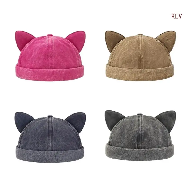 

Шапка-бини Sweet Cat Ear Decor, однотонная шапка-бини с защитой от ультрафиолета, шапка-бини для взрослых подростков, без полей,