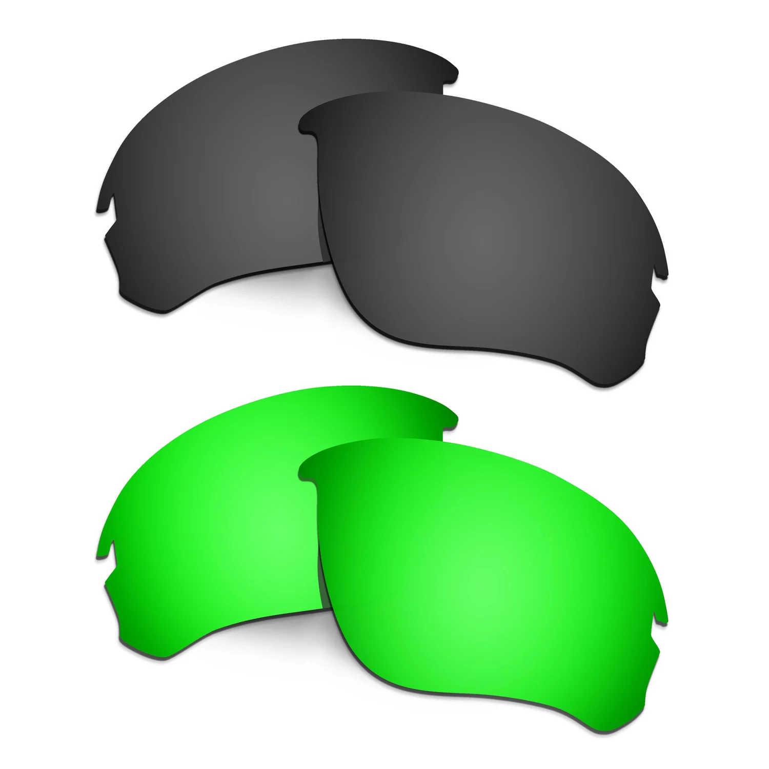 

HKUCO Polarized Replacement Lenses For SI Speed Jacket OO9228 Sunglasses Black/Green 2 Pairs