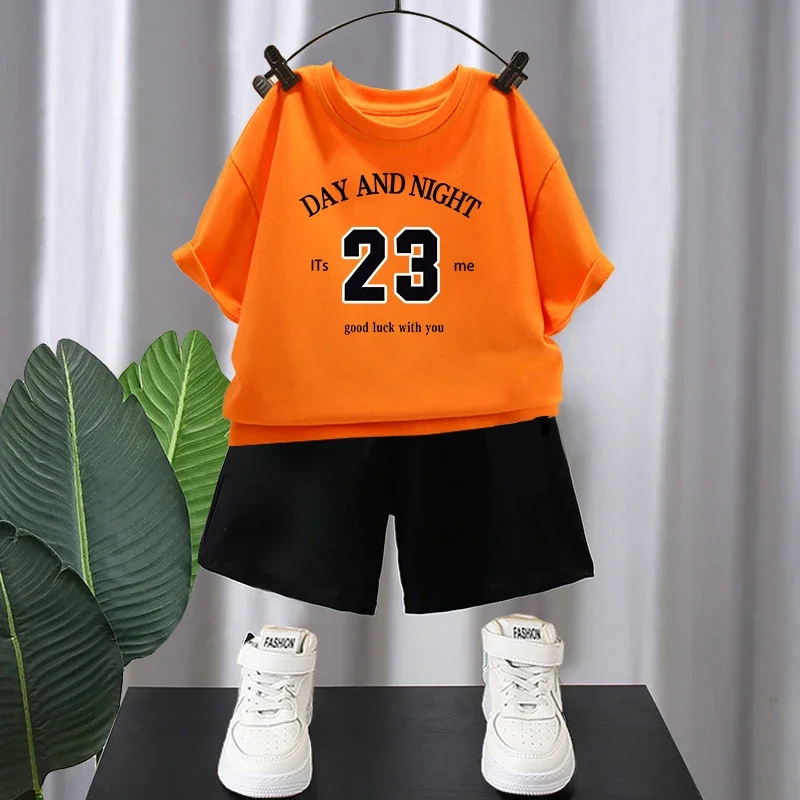 Children's Daily Travel T-shirt No.23 Printed Sports Top Cotton Breathable Boys and Girls T-shirt Children's Clothing 2025 New 5