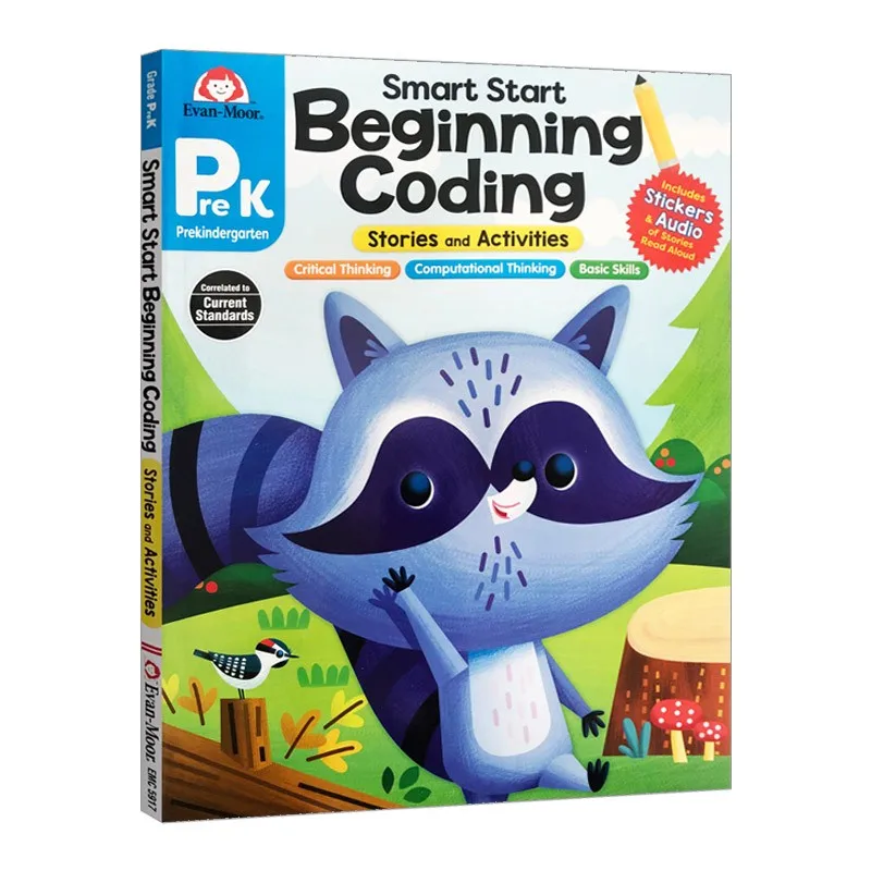 

Evan-Moor Smart Start Beginning Coding, Grade PreK,aged 3 4 5 6, English book 9781645141532