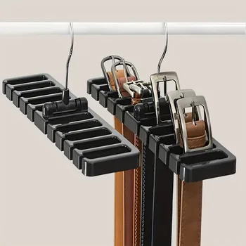 1pc Multi-Functional Belt Hanger Space-Saving Closet Organizer for Belts Ties Accessory Storage Durable Plastic Construction 1