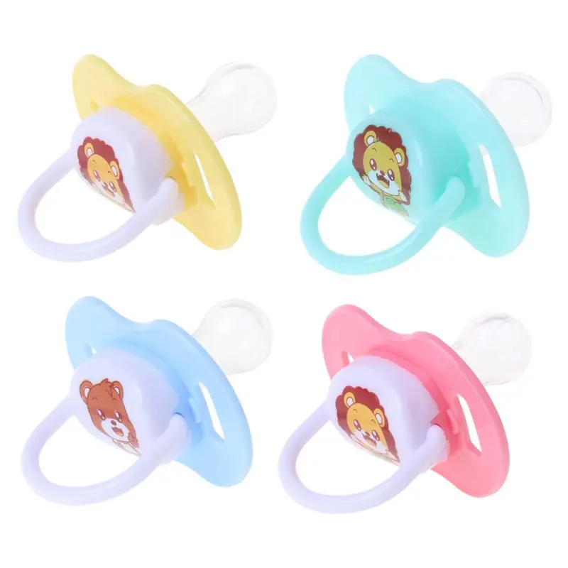 

Appease Pacifiers Baby Cartoon Animals Printing Safe Food Grade Silicone Baby Round and Flat Nipples Pacifiers