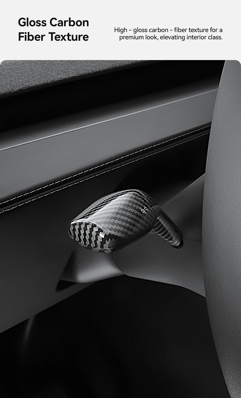 For Tesla Model 3 Y YL 2025 Highland Juniper Carbon Fiber Gear Shift Cover Steer