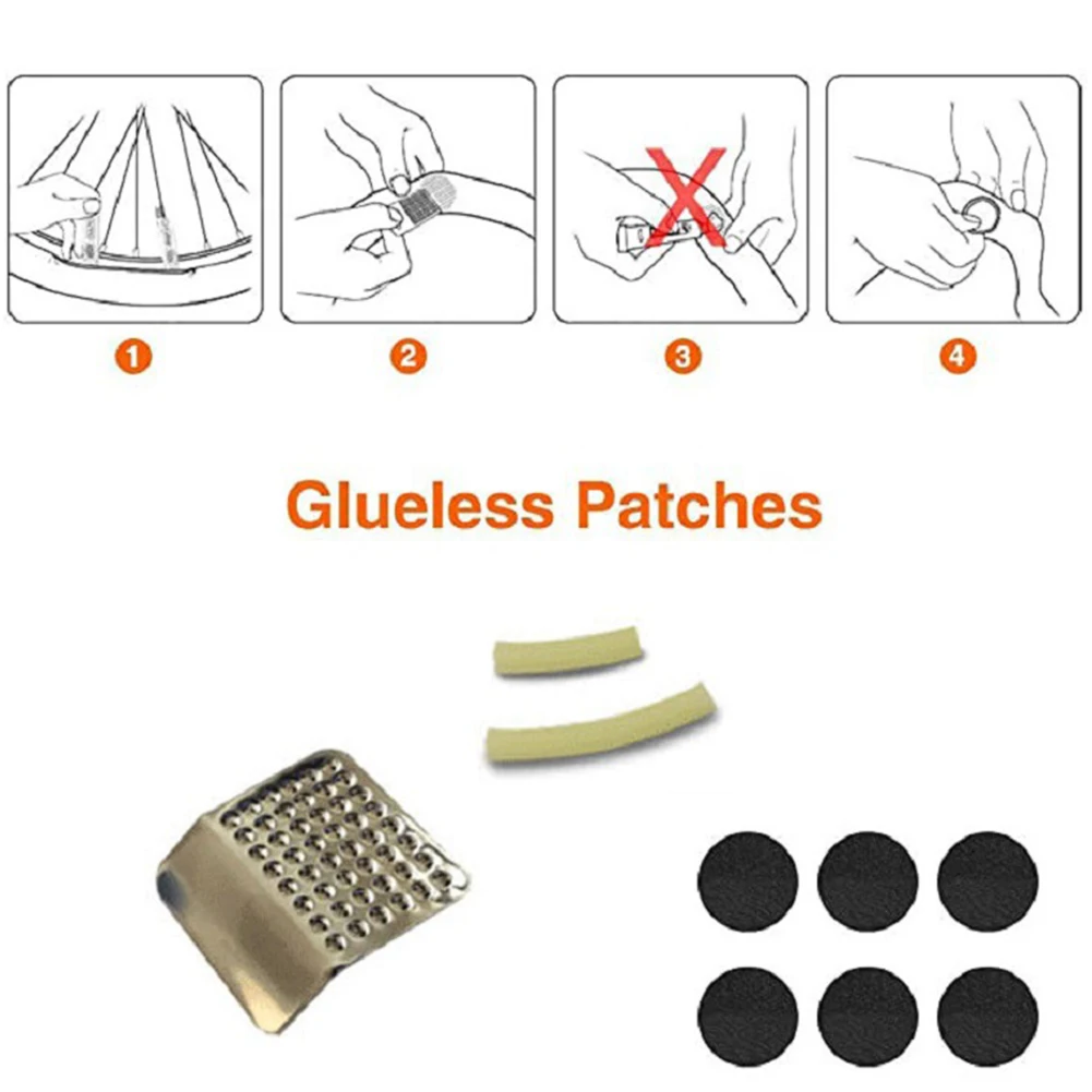 Bike Tire Patch Repair Kit MTB Bicycle Tire Glueless Patches Cycling Repair Tool