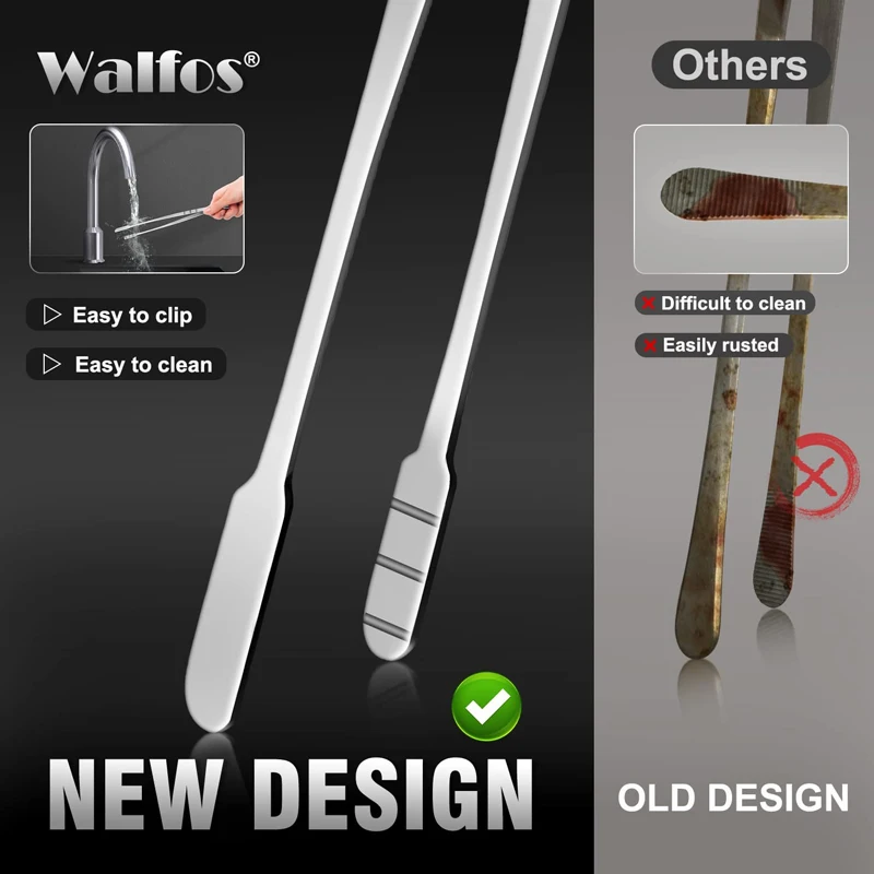 Walfos 3 Pieces Stainless Steel Tweezers Kitchen Tongs Barbecue Cooking Roasting Dessert Molecular Cuisine Spaghetti BBQ kitchen utensils