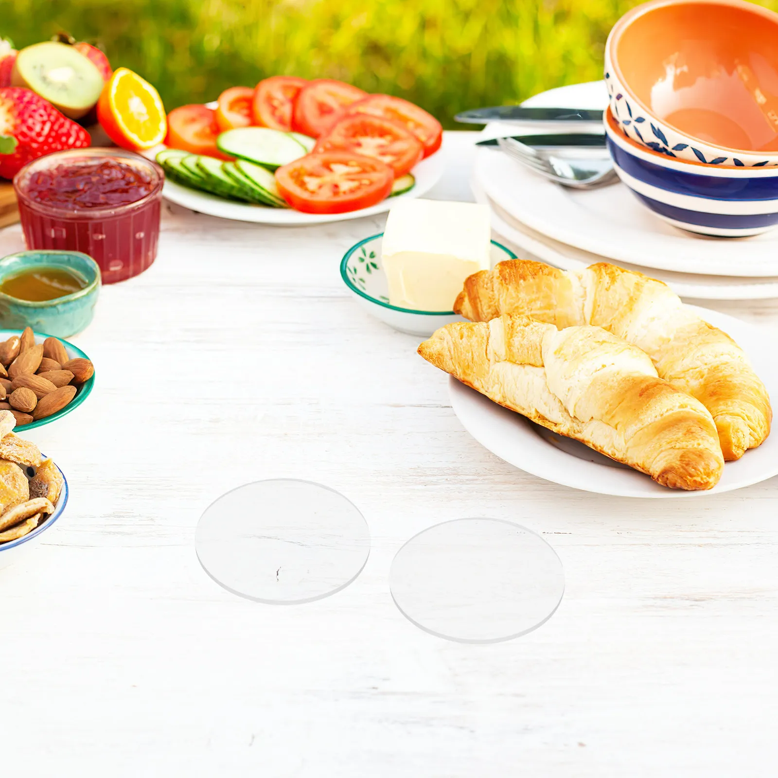 10Pcs 투명 라운드 디스크 아크릴 수제 가스켓 투명 플라스틱 원형 DIY 장식품을위한 안정적인 기본 공예 재료